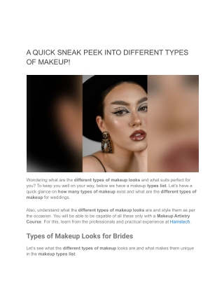 What Are The Different Types Of Makeup? - Hamstech