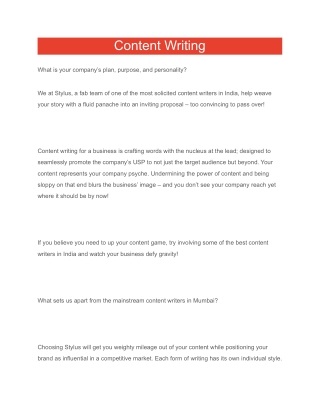 Content Writing E-Learning Companies in India | Graphic Design Company India