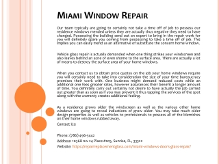 Miami Window Repair