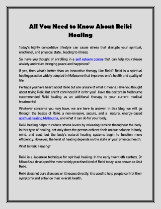 All You Need to Know About Reiki Healing
