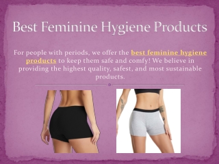 Best Feminine Hygiene Products