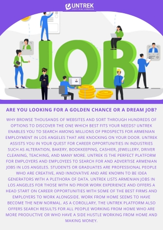 Seeking For Armenian Jobs in Los Angeles