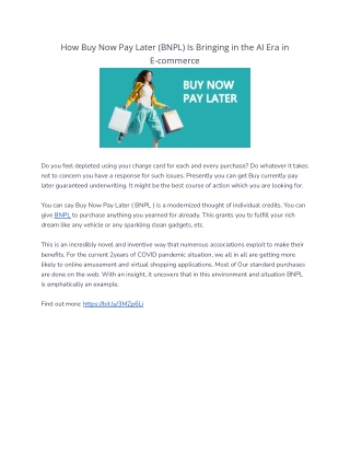 How Buy Now Pay Later (BNPL) Is Bringing in the AI Era in E-commerce