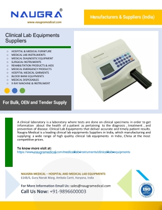 Clinical Lab Equipments Suppliers