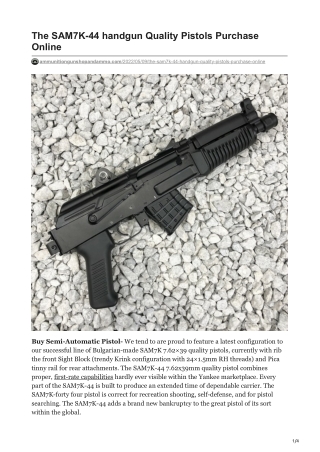 The SAM7K-44 handgun Quality Pistols Purchase Online | (281) 406-1486