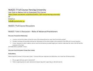 NU625-7 Full Course Herzing University