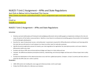 NU625-7 Unit 2 Assignment – APNs and State Regulations