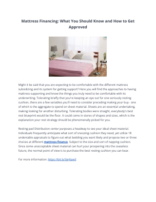Mattress Financing: What You Should Know and How to Get Approved