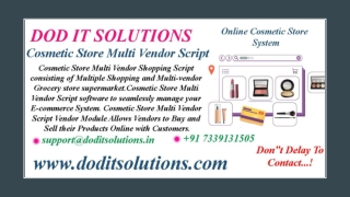 Best Cosmetic Store Multi Vendor System - DOD IT SOLUTIONS