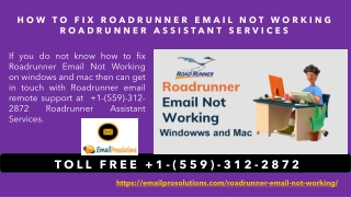 How to Fix Roadrunner Email Not Working -  1-(559)-312-2872 Roadrunner Assistant Services