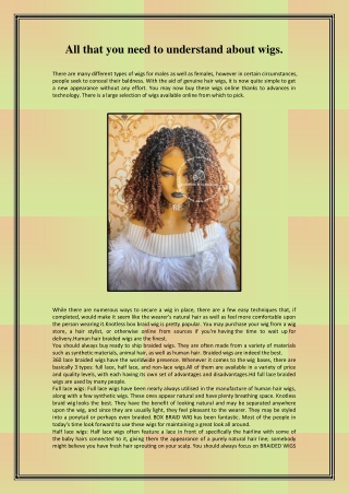All that you need to understand about wigs