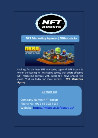 NFT Marketing Agency | Nftboosts.io