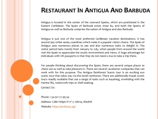 Restaurant In Antigua And Barbuda