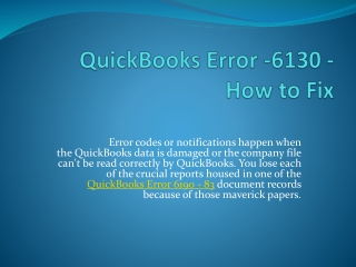 Correct QuickBooks Error Code 6130