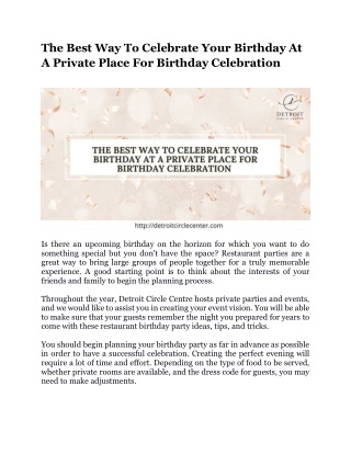 The best way to celebrate your birthday at a private place for birthday celebration (1)