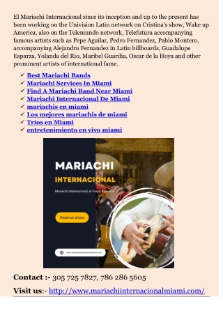 Find A Mariachi Band Near Miami