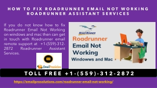 How to Fix Roadrunner Email Not Working -  1-(559)-312-2872 Roadrunner Assistant Services