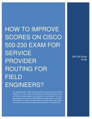 How to Improve Scores on Cisco 500-230 Exam?