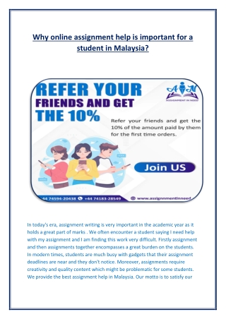Why online assignment help is important for a student in Malaysia