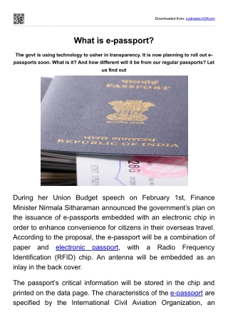 What is e-passport