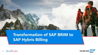 Transformation of SAP BRIM to SAP Hybris Billing