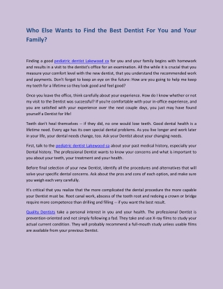Who Else Wants to Find the Best Dentist For You and Your Family (1)