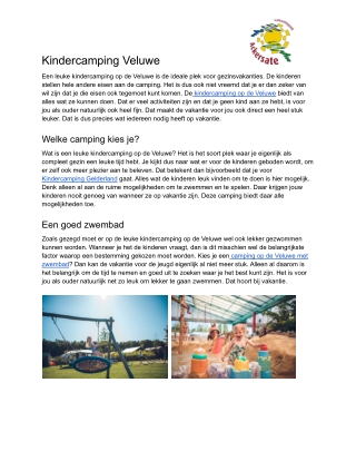 Kindercamping Veluwe