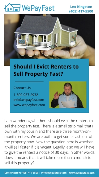 Should I Evict Renters to Sell Property Fast - PDF