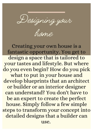 Designing your home