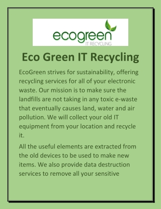 Your Local IT recycling Company around the UK