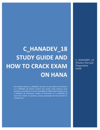 Best Preparation Method to Pass The  SAP C_HANADEV_18 Certification