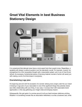 Great Vital Elements in best Business Stationery Design