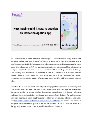 How much would it cost to develop an indoor navigation app