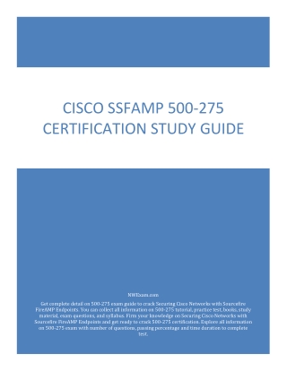 Cisco SSFAMP 500-275 Certification Study Guide PDF