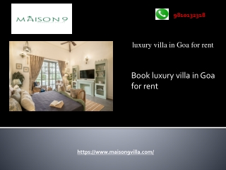 Hire luxury villa in Goa for rent