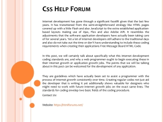 Css Help Forum
