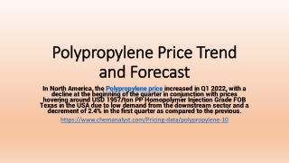 Polypropylene Supply Trend and Forecast