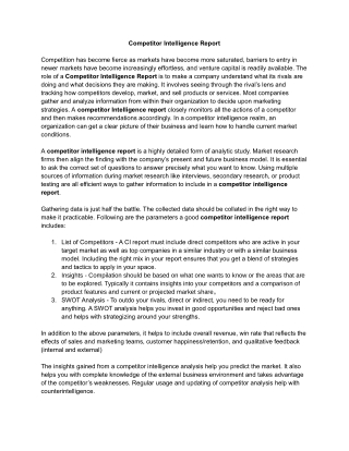 Competitor Intelligence Report