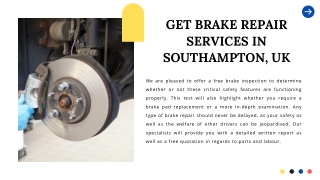 Get Brake Repair Services in Southampton, UK