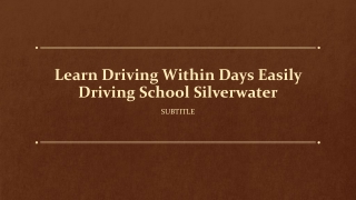 Learn Driving Within Days Easily Driving School Silverwater