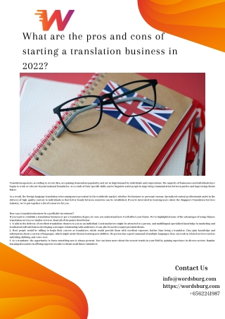 What are the pros and cons of starting a translation business in 2022