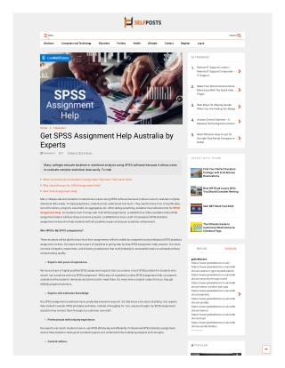 Get SPSS Assignment Help Australia by Experts