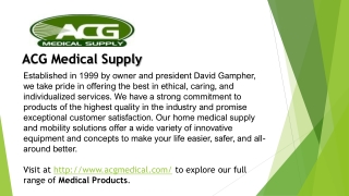 ACG Medical Products- Heat Therapy Packs, Wheelchairs ETC.