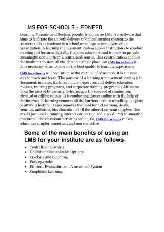LMS for schools - Edneed