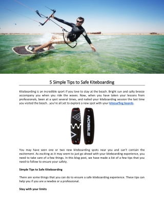 5 Simple Tips to Safe Kiteboarding