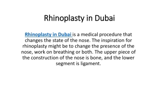 Rhinoplasty in Dubai