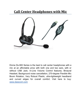 Call Center Headphones with Mic