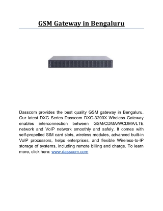 GSM Gateway in Bengaluru