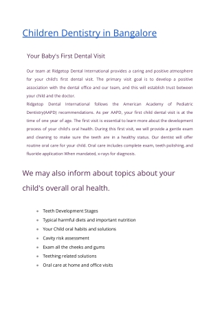 Children Dentistry in Bangalore (1)