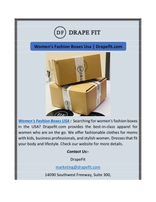 Women's Fashion Boxes Usa | Drapefit.com